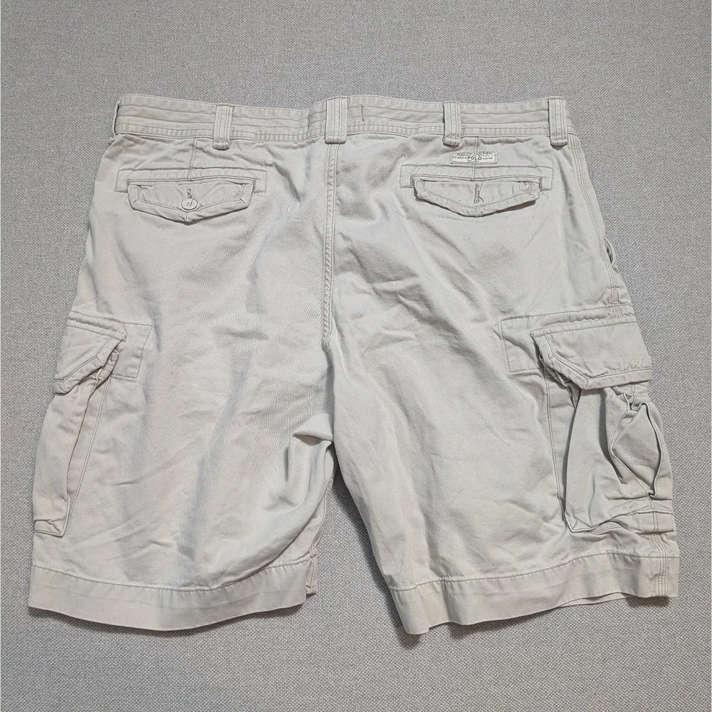 Polo Ralph Lauren Men's Khaki Size 42 Cargo Chino 100% Cotton Shorts Tan Summer